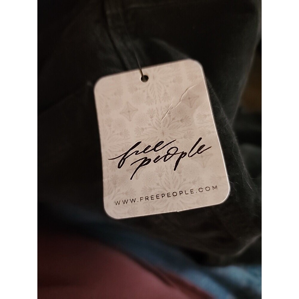 NWT Free People Women felt Corduroy Pants Black Straight Leg‎ Sz 6 Mid Rise D30 - Picture 8 of 8